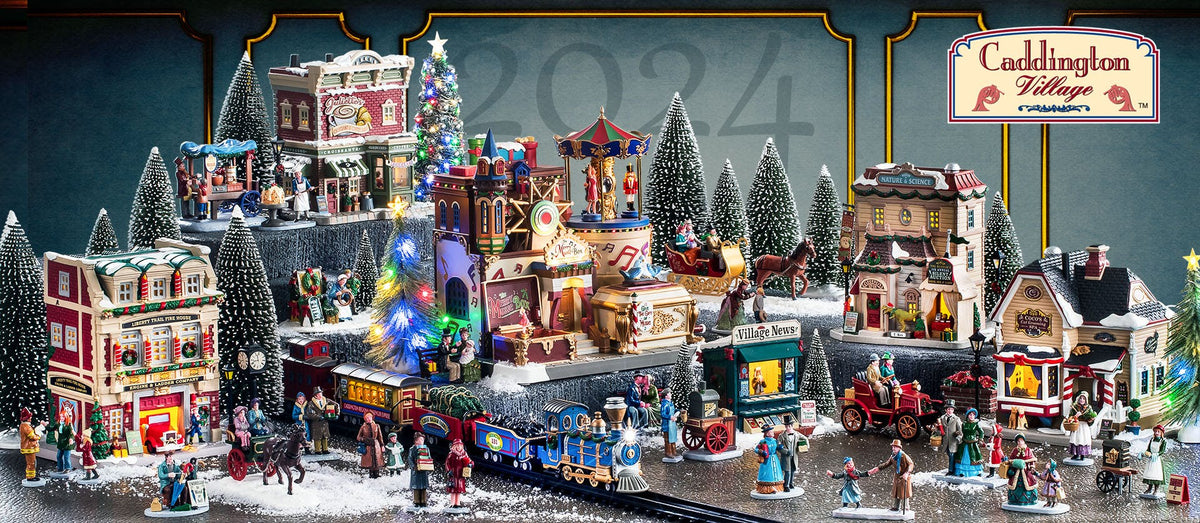 Figurine village de Noël "Patineur Débutant" lot de 2 pièces, en résin