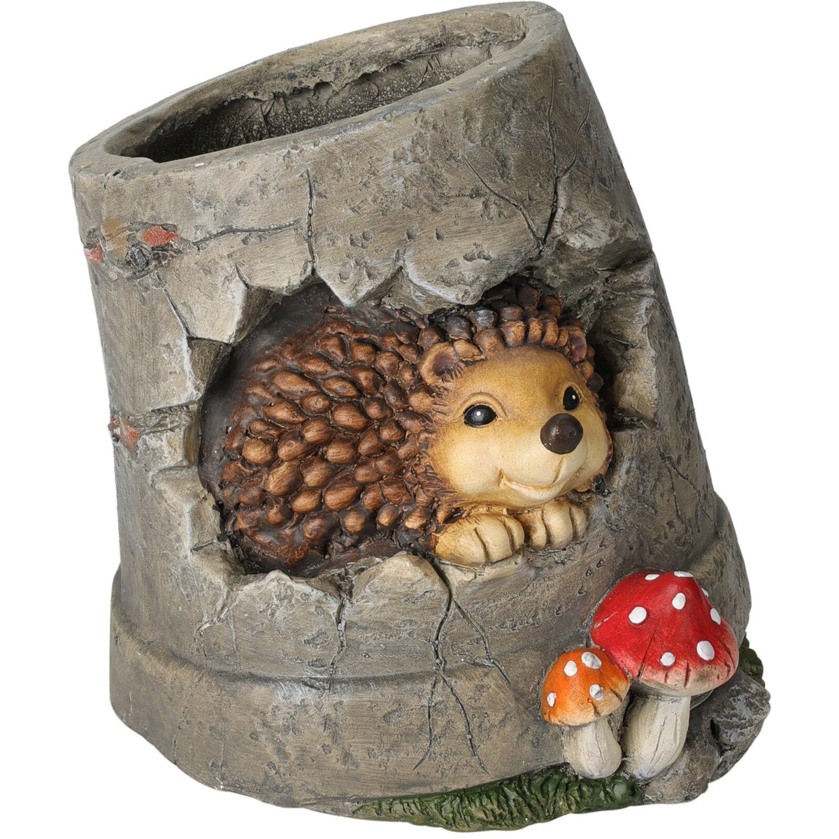 Figurine De Collection Hérisson Jardinier Avec Pot De Fleur - Résine - Neuf Sous Boîte
